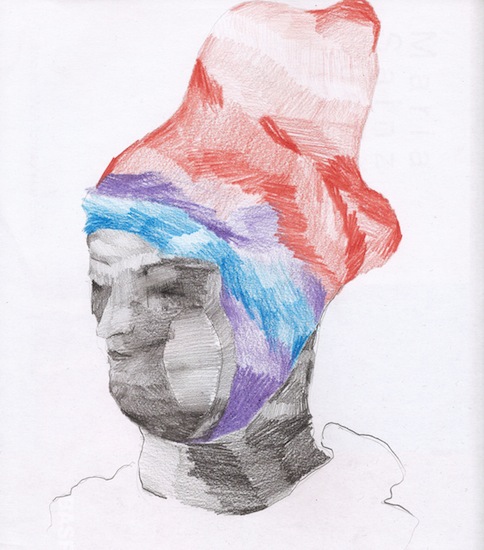 Claudia Rößger: Schraffur 07, 2015, 
pencil and colored pencil on paper, 25 x 22 cm

